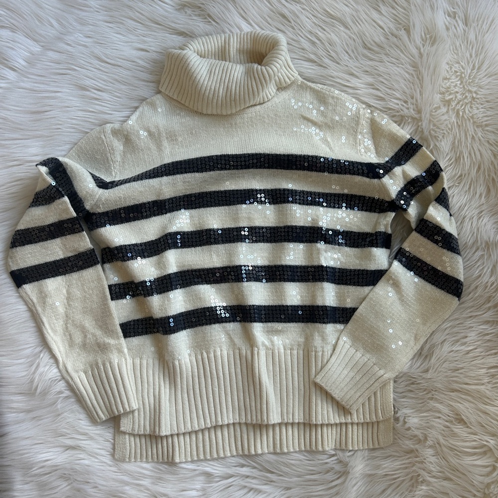 New! Talbots Striped Sequin Sweater - Picture 5 of 7